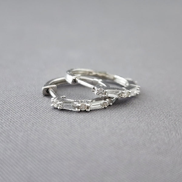 Diamond Huggie Style Earrings