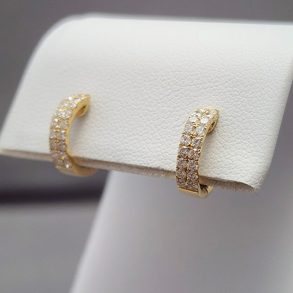 Diamond Huggie Hoop Earrings