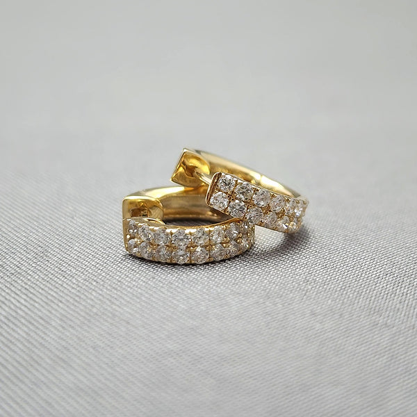 Diamond Huggie Hoop Earrings