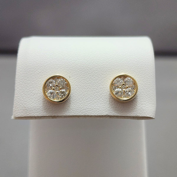 Cluster Diamond Stud Earrings