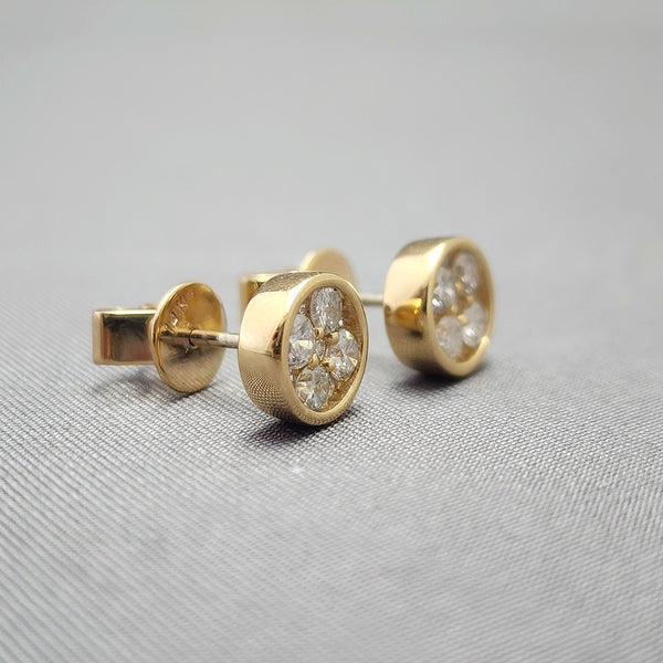 Cluster Diamond Stud Earrings