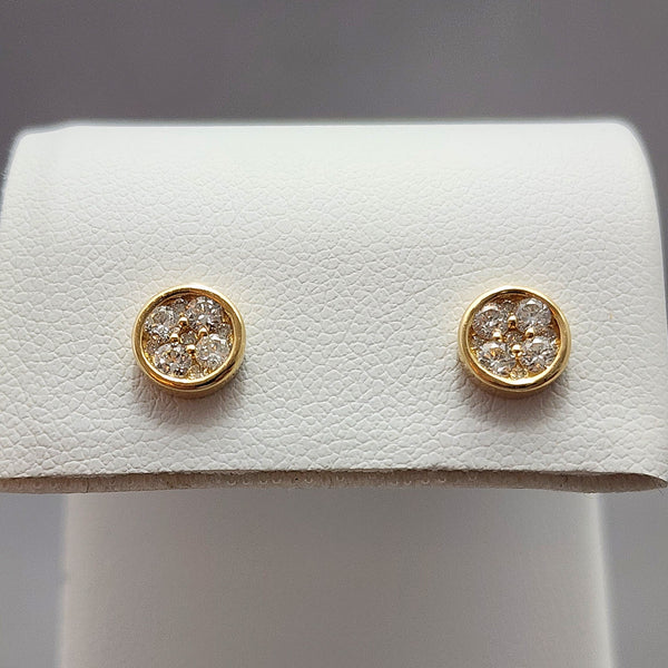 Cluster Diamond Stud Earrings