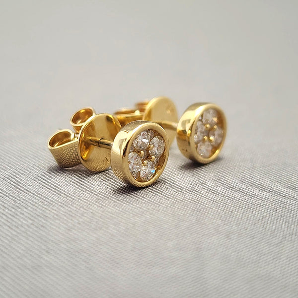 Cluster Diamond Stud Earrings