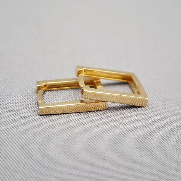 Rectangular Gold Earrings