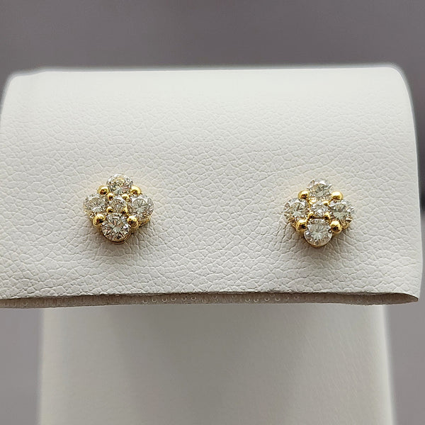 Cluster Diamond Stud Earrings