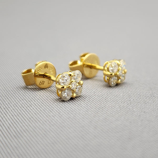 Cluster Diamond Stud Earrings