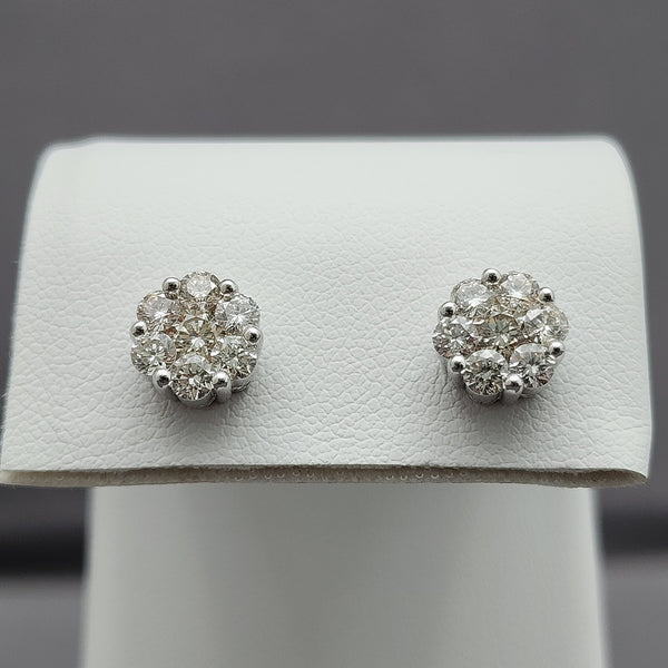 Cluster Diamond Stud Earrings