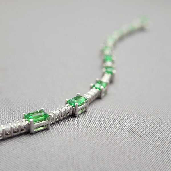 Tsavorite & Diamond Bracelet