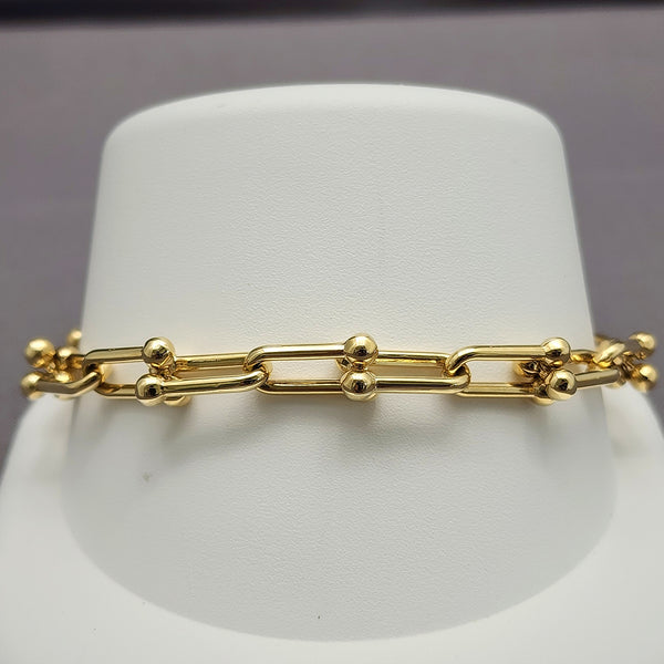 14K T-Style Gold Link Bracelet