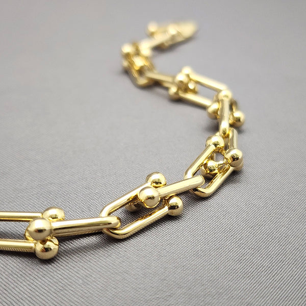 14K T-Style Gold Link Bracelet