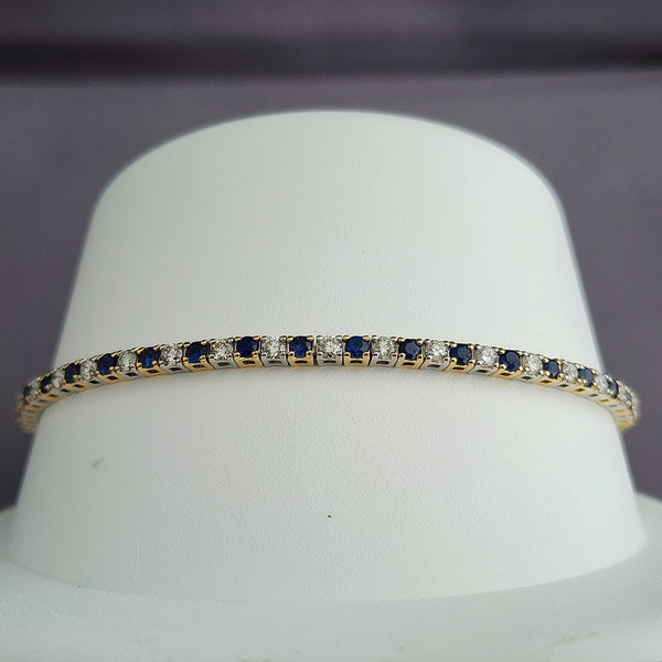 Sapphire & Diamond Bangle Bracelet