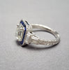 1.79ct Emerald Cut Diamond and Sapphire Ring