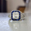 1.79ct Emerald Cut Diamond and Sapphire Ring