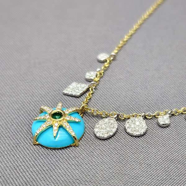 Turquoise & Diamond Necklace