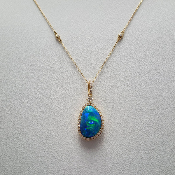 Opal & Diamond Necklace