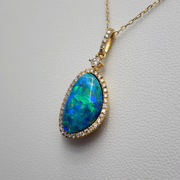 Opal & Diamond Necklace
