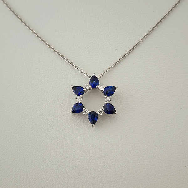 Sapphire & Diamond Pendant Necklace