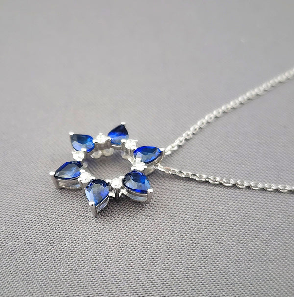 Sapphire & Diamond Pendant Necklace