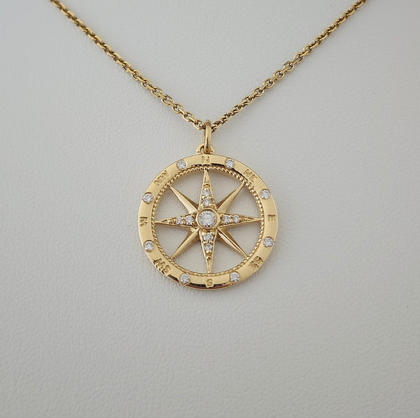 Diamond Compass Pendant