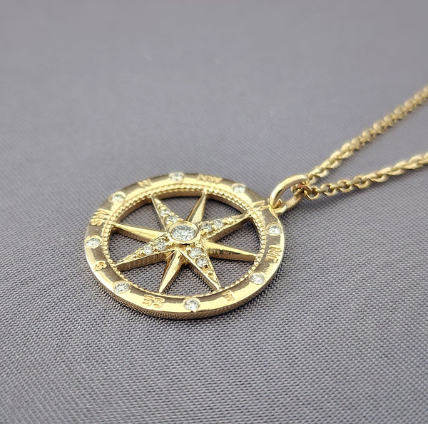 Diamond Compass Pendant