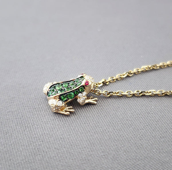 Diamond Frog Pendant