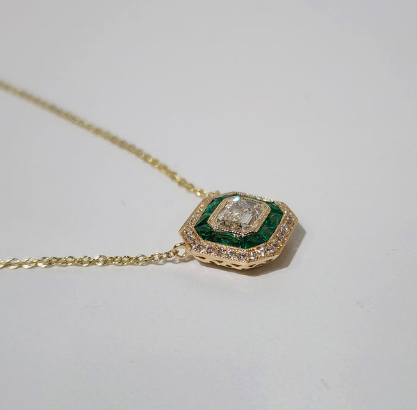 Emerald & Diamond Necklace