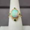 Opal & Emerald & Diamond Ring