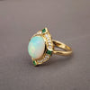 Opal & Emerald & Diamond Ring