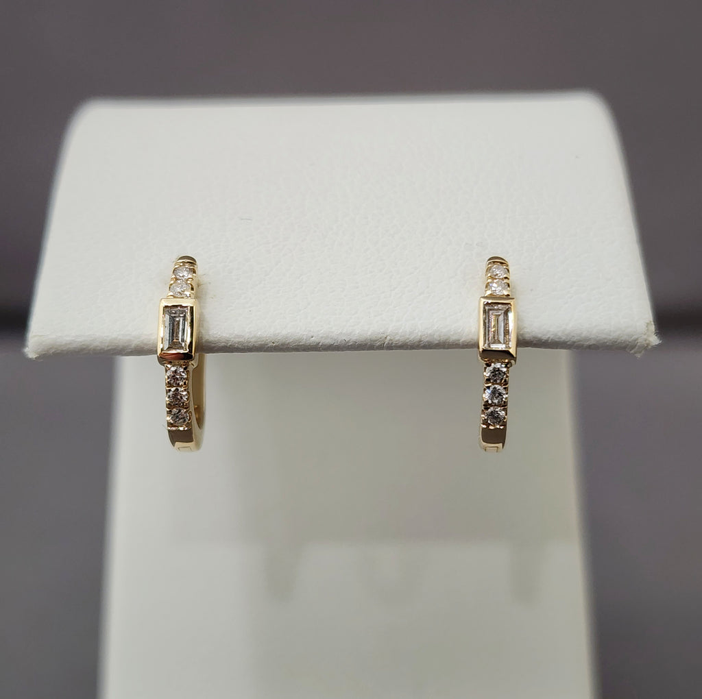 Diamond Huggie Hoop Earrings