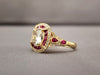 1.77ct Old Round Antique Cut Diamond and Ruby Ring