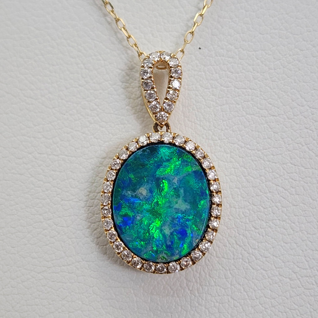 Opal & Diamond Necklace