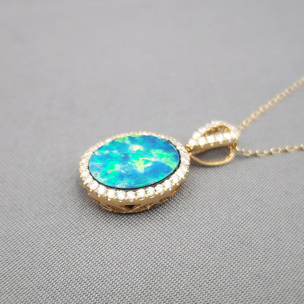 Opal & Diamond Necklace