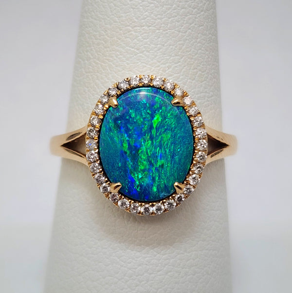 Opal & Diamond Ring