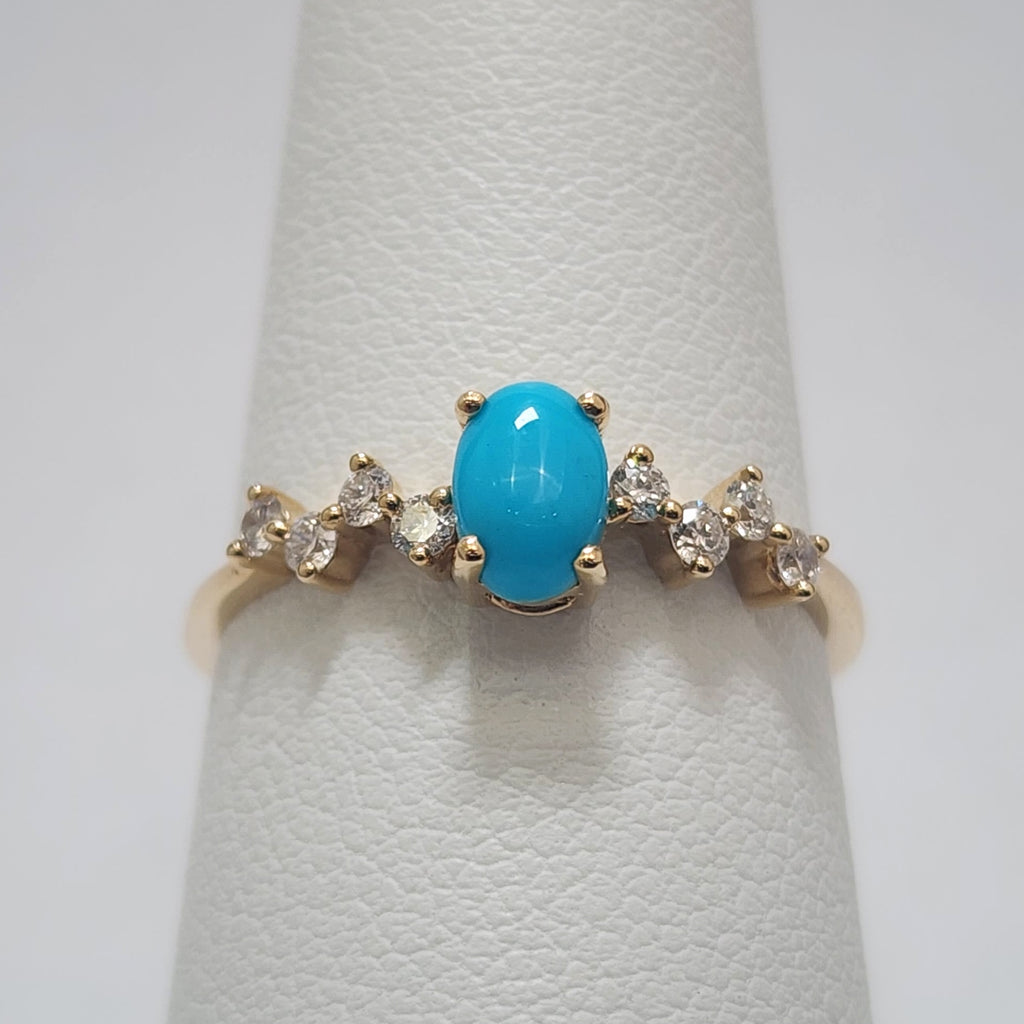 Turquoise & Diamond Ring