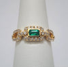 Emerald Cut Emerald & Diamond Ring