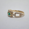 Emerald Cut Emerald & Diamond Ring