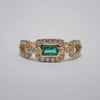 Emerald Cut Emerald & Diamond Ring