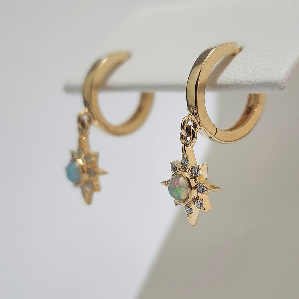 Opal & Diamond Earrings