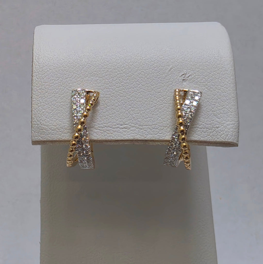 Diamond Crossover Hoop Earrings