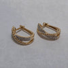 Diamond Crossover Hoop Earrings