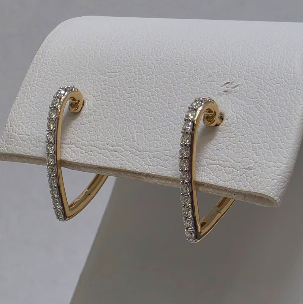 Diamond Heart Hoop Earrings