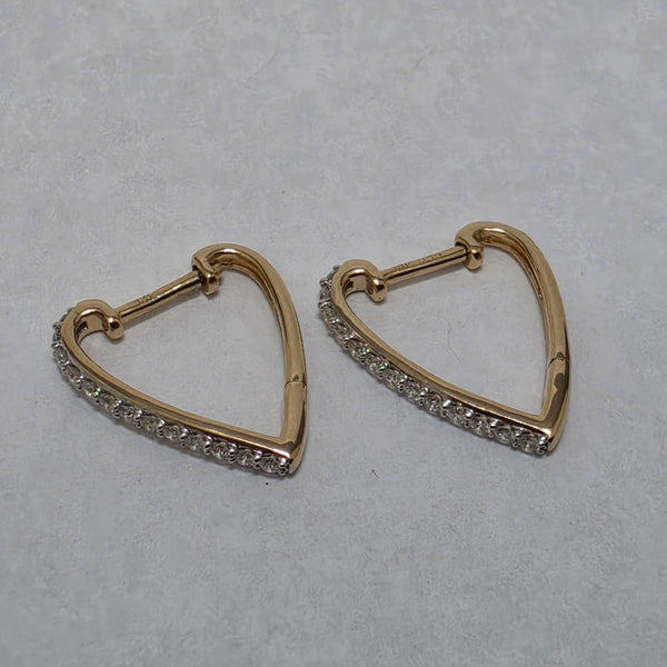 Diamond Heart Hoop Earrings