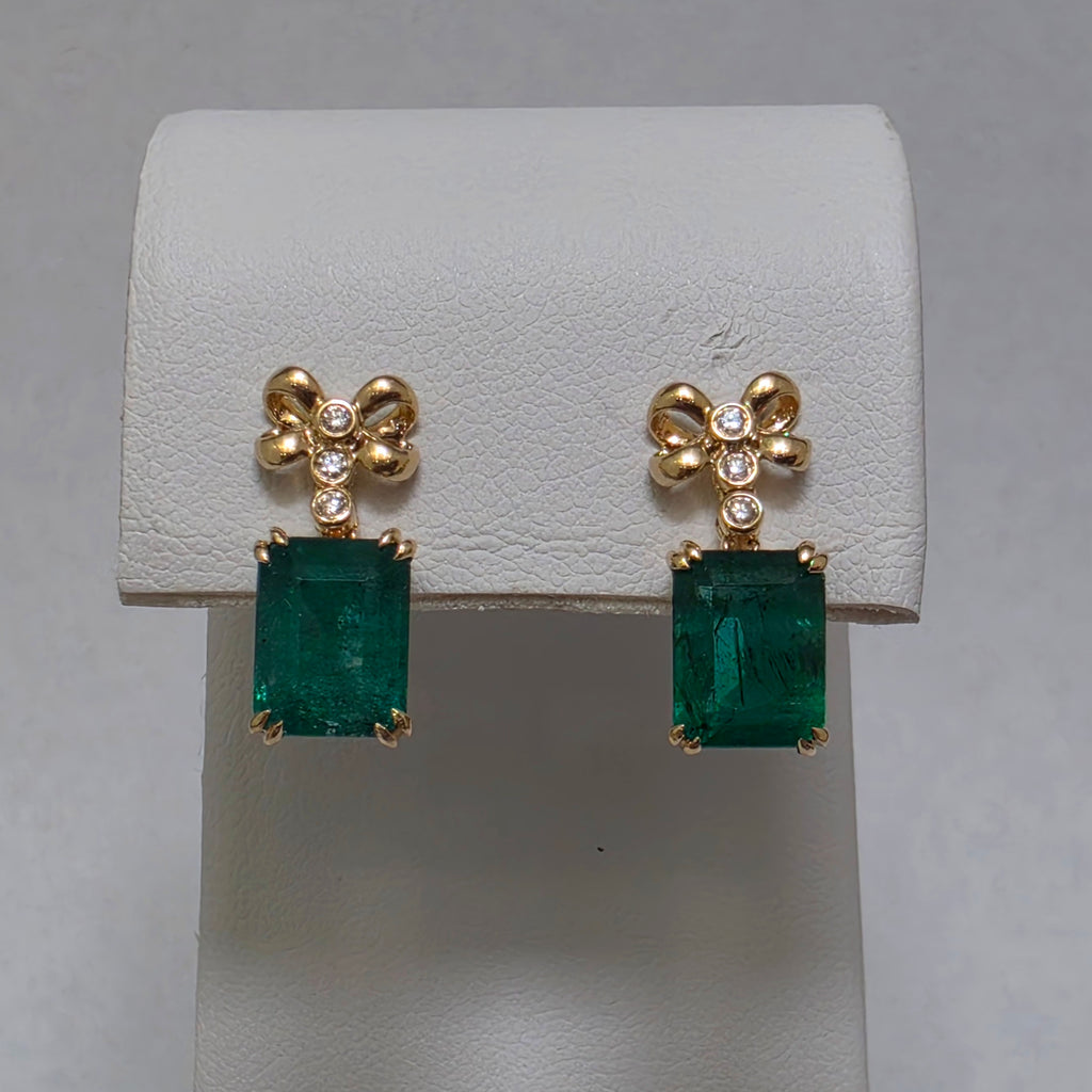Emerald & Diamond Drop Earrings