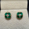 Emerald & Diamond Stud Earrings
