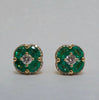 Emerald & Diamond Stud Earrings