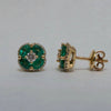 Emerald & Diamond Stud Earrings