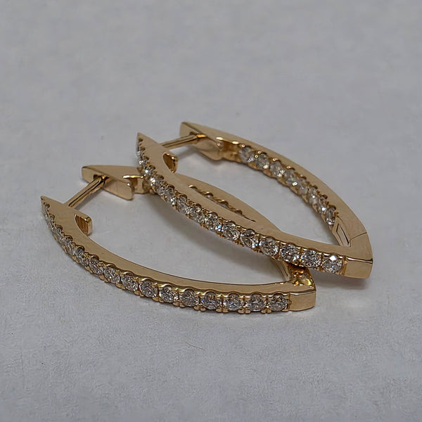 Diamond Marquise Hoop Earrings