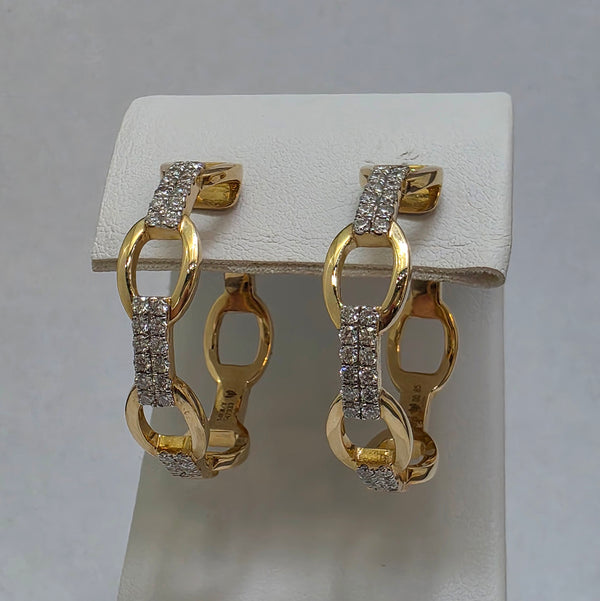 Diamond Link Hoop Earrings