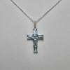 Aquamarine & Diamond Cross