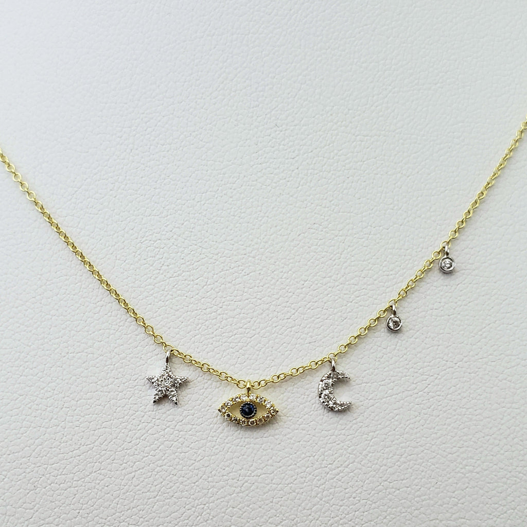 Evil Eye & Celestial Sapphire and Diamond Necklace